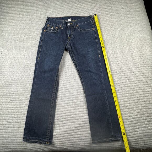 True Religion Ricky Jean Men 29x27 Relaxed Straight Denim Pocket Big T Flap Y2K - Picture 2 of 10